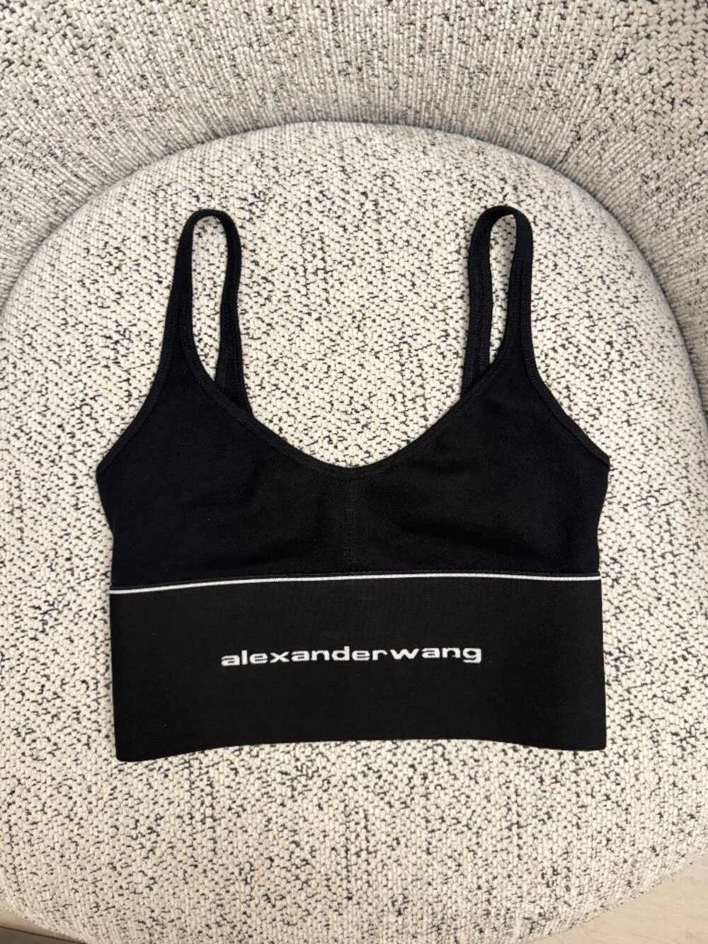 Alexander Wang Logo Elastic Bra in Ribbed Jersey | Size: XS - Picture 2 of 5